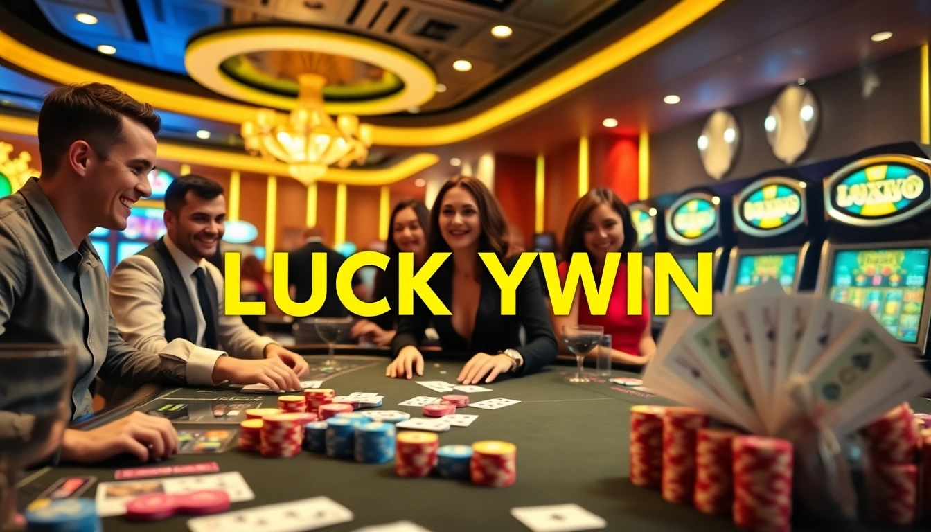 Winning moments at a luxurious casino featuring luckywin games and thrilling gambling excitement.