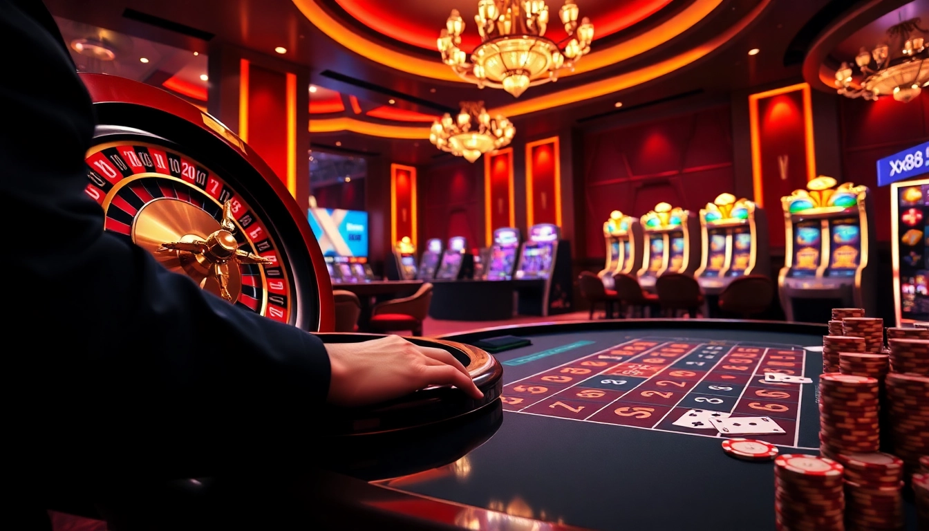 Experience the thrill of Xx88 betting at a luxurious casino table with vibrant poker chips.