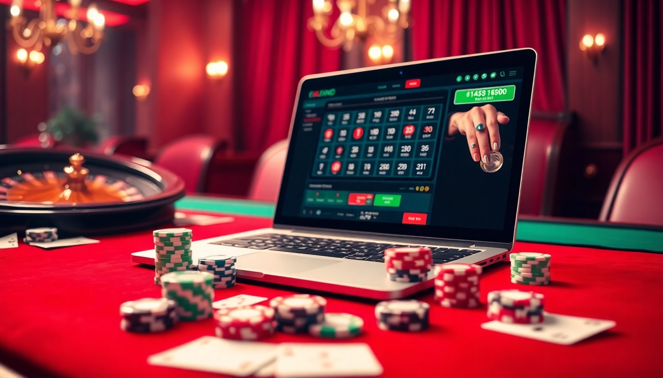 Casino en ligne retrait rapide with an exciting online interface and poker chips.