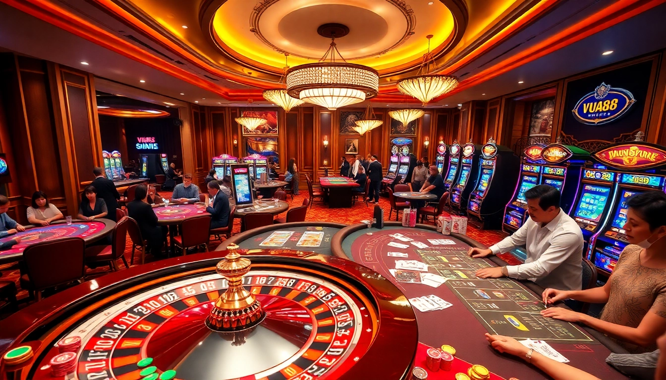 Experience the thrill of VUA88 casino gaming with vibrant tables and exciting gameplay.
