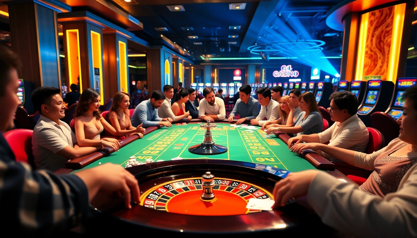 Experience the thrill of GG88 COM at a lively casino table filled with excitement and color.