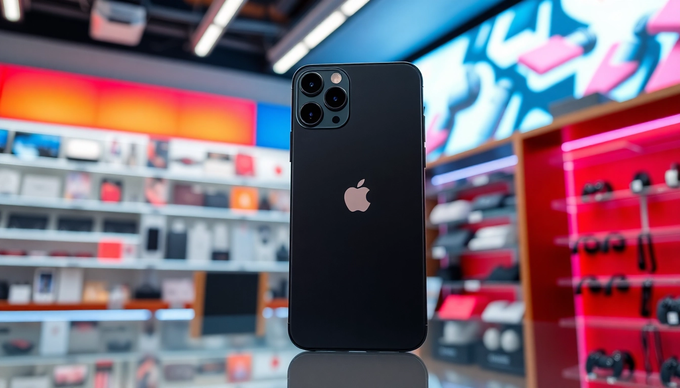 Comparar el iPhone 16 Pro Max precio en una exhibición moderna de tecnología.